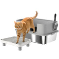 Stainless Steel Extra Large High Sided Litter Box with Scoop F558563