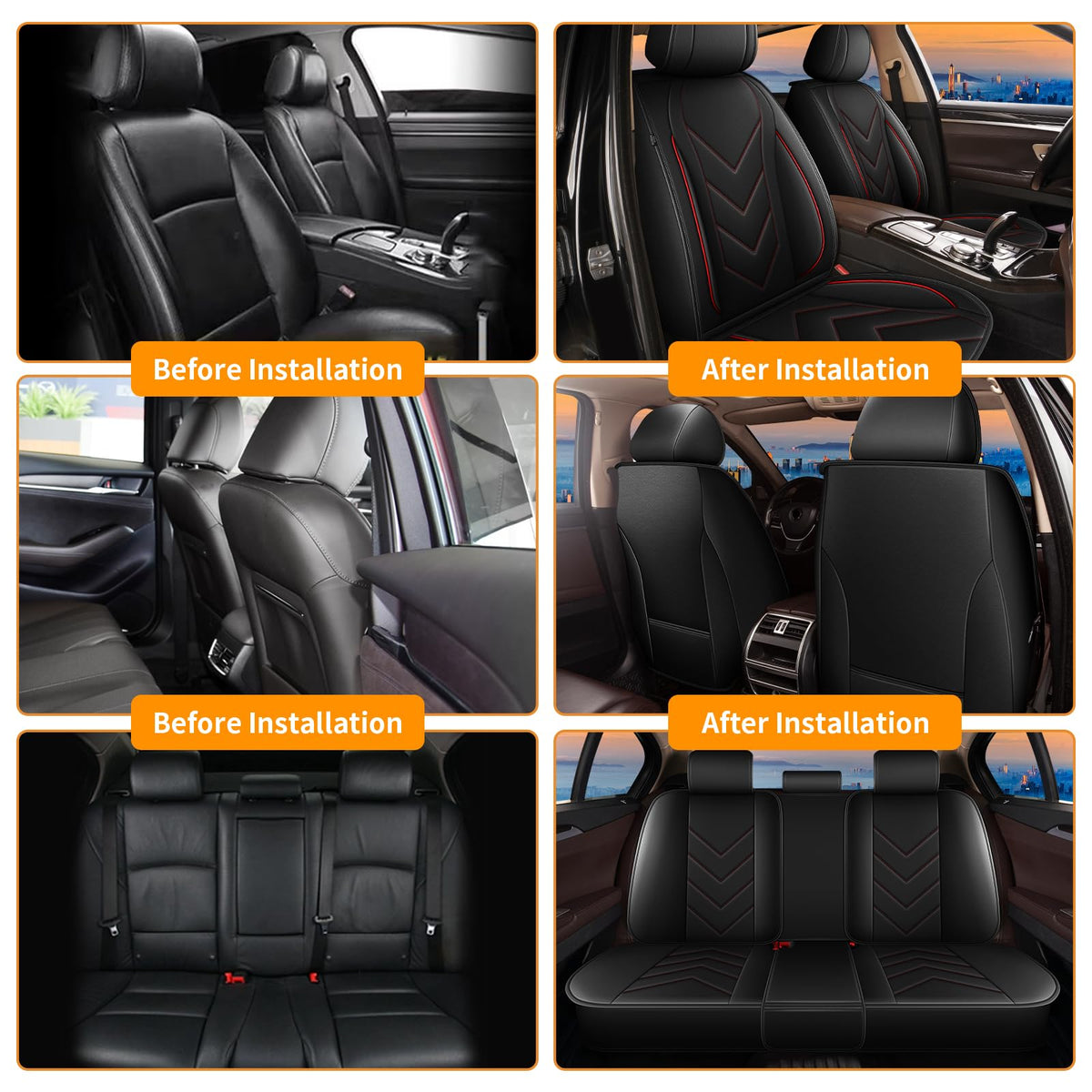 Waterproof Leather Full Set Car Seat Covers I954965
