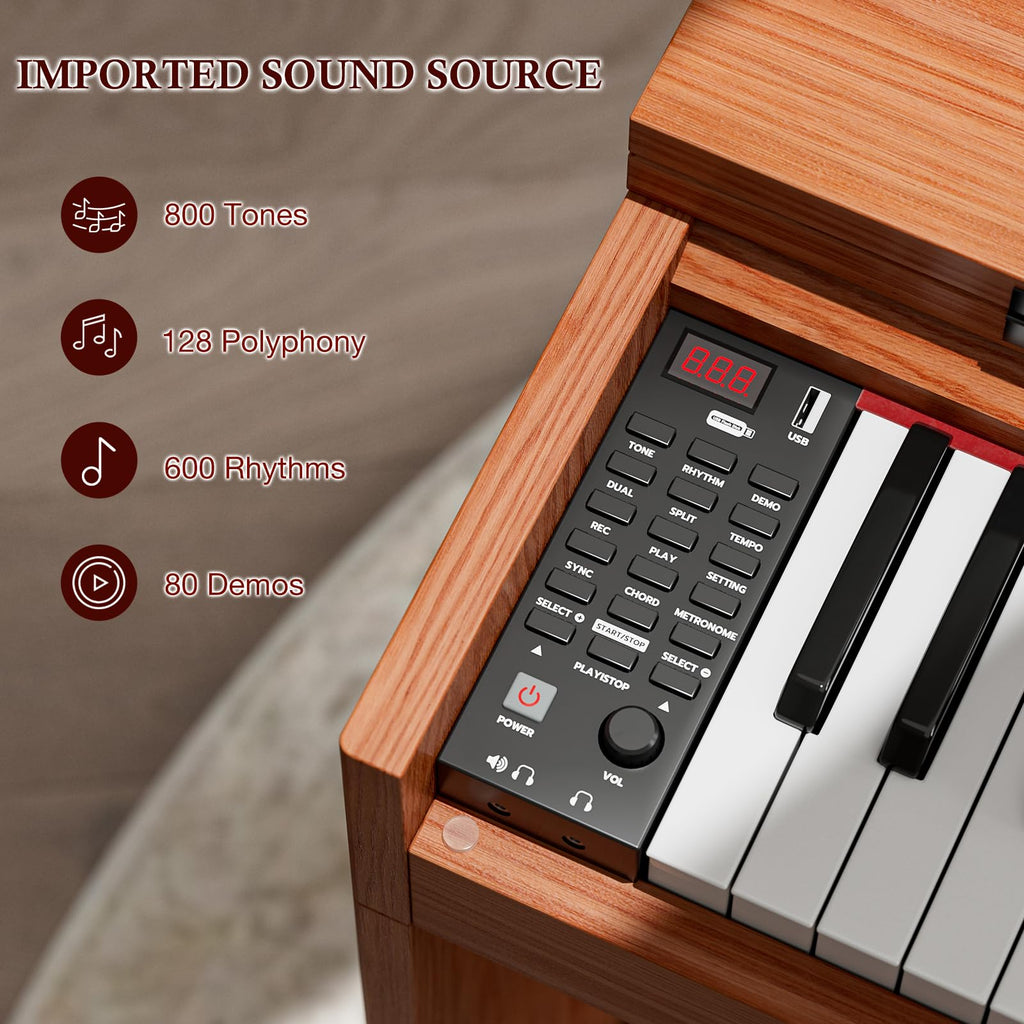 88 Weighted Keys Upright Digital Piano with Bench N380830