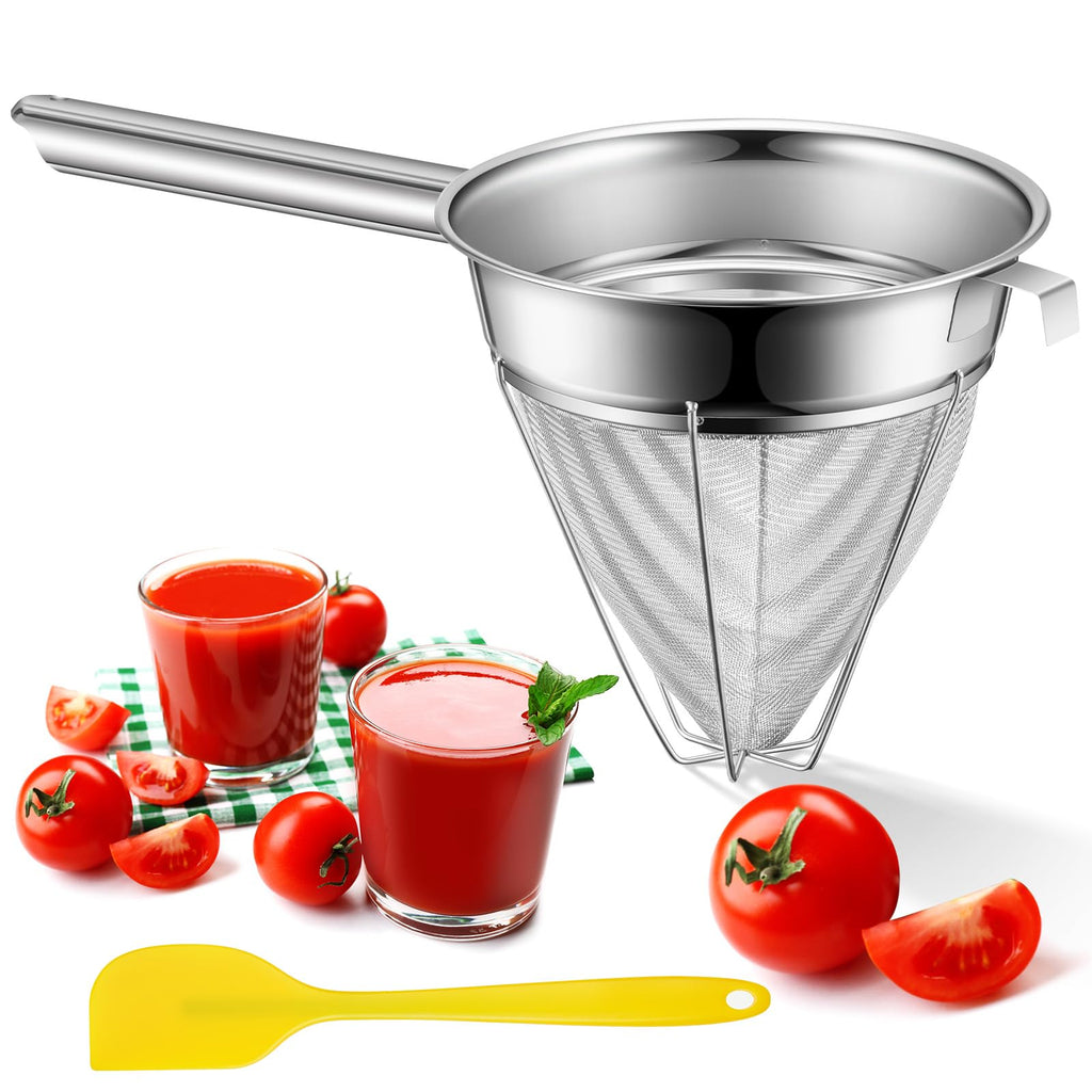 8" Fine Mesh Strainer Set with Handle and Pestle H183