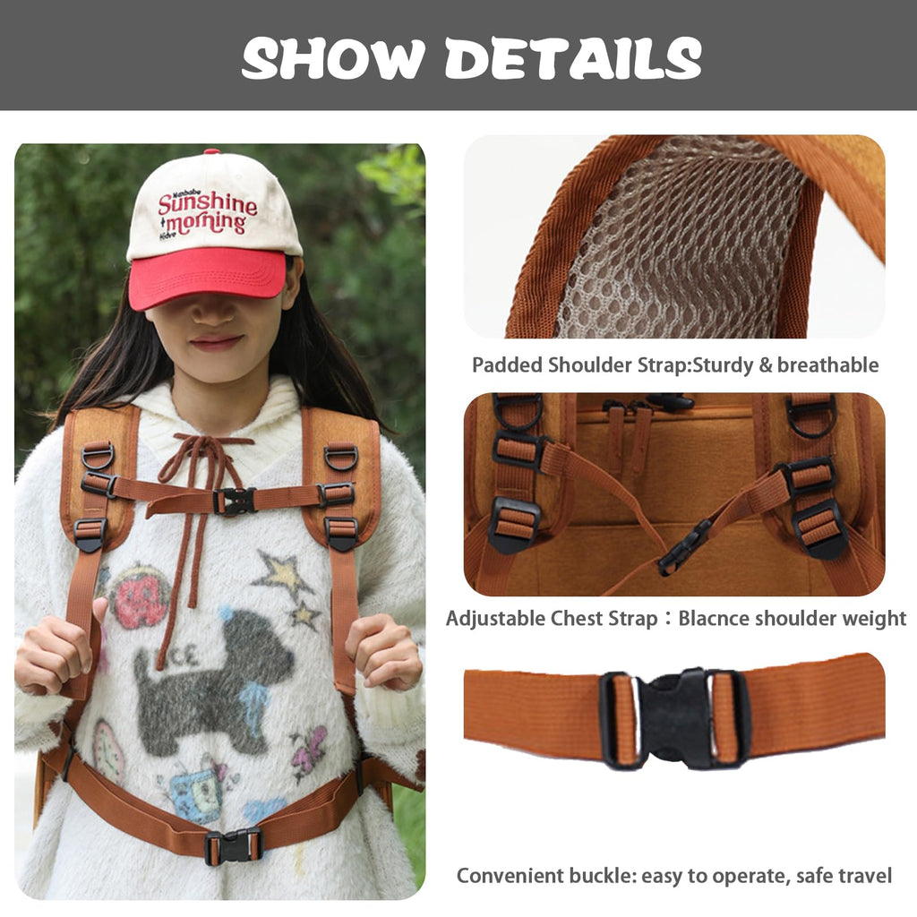Brown Expandable Breathable Mesh Cat Carrier Backpack P87570