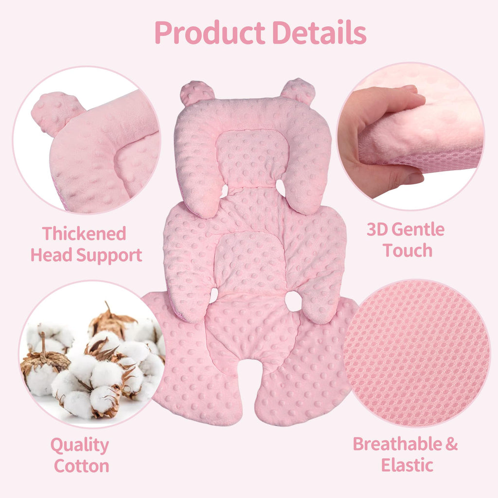 Reversible Carseat Head Body Support Newborn Pink C340627
