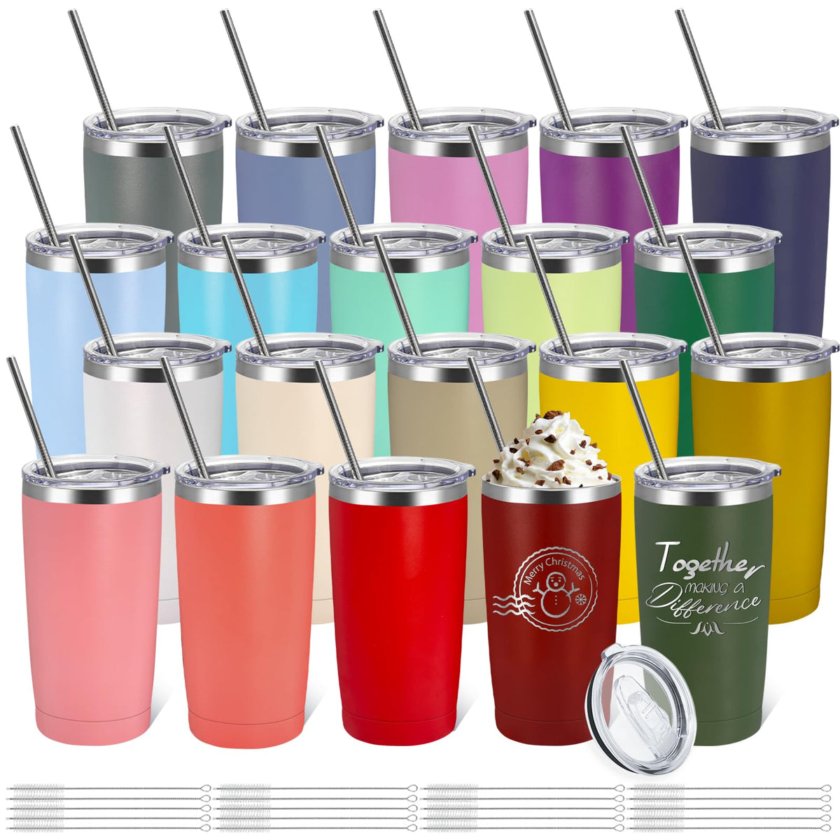 20 Pack Stainless Steel Insulated Tumbler W188417
