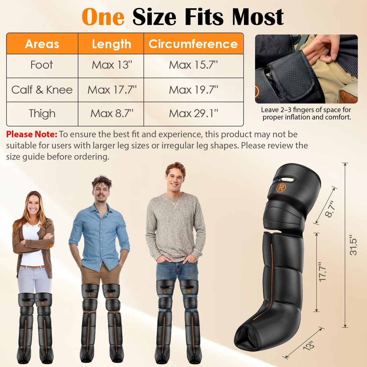 Air Compression Leg Massager with Heat, 6 Modes, 9 Intensities X783