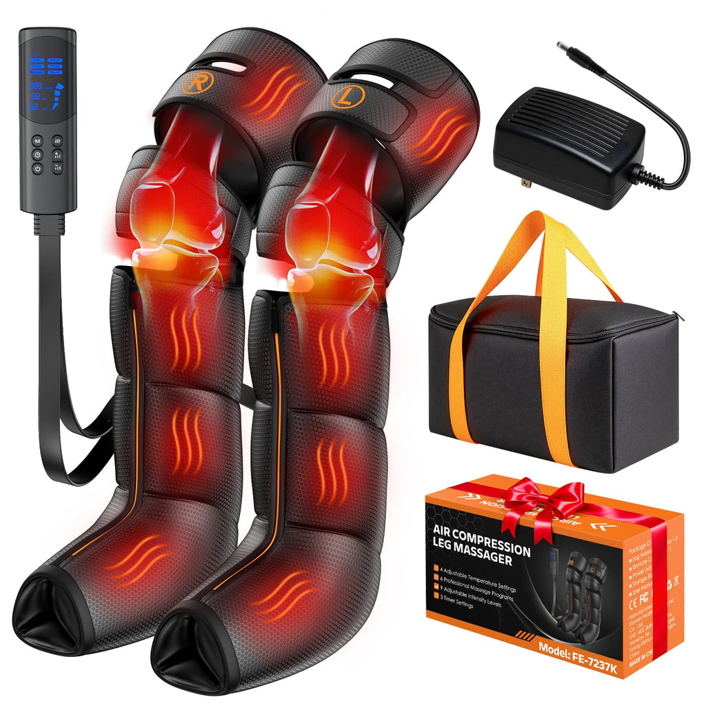Air Compression Leg Massager with Heat, 6 Modes, 9 Intensities X783