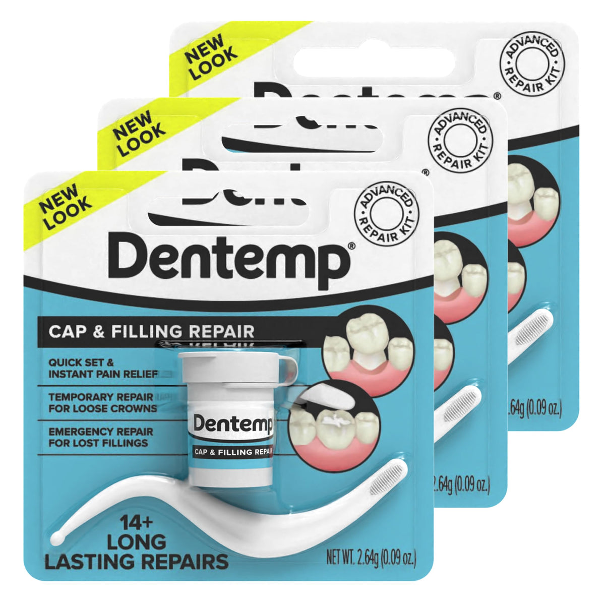 Maximum Strength Loose Cap and Lost Filling Repair Dental Kit Pack of 3 W211368