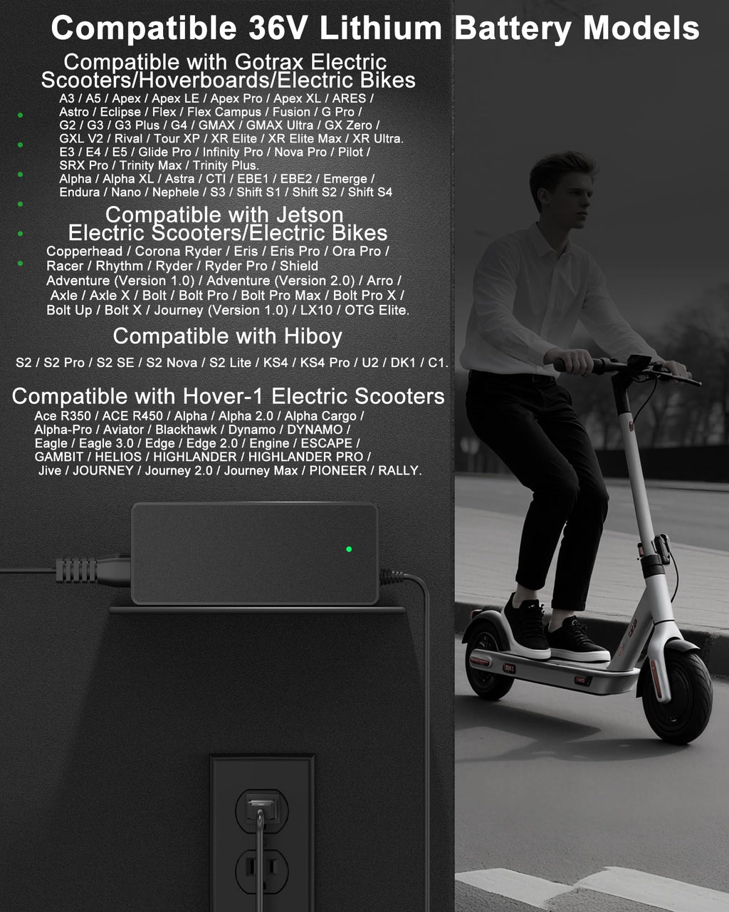 42V 2A Electric Scooter Charger Y4502