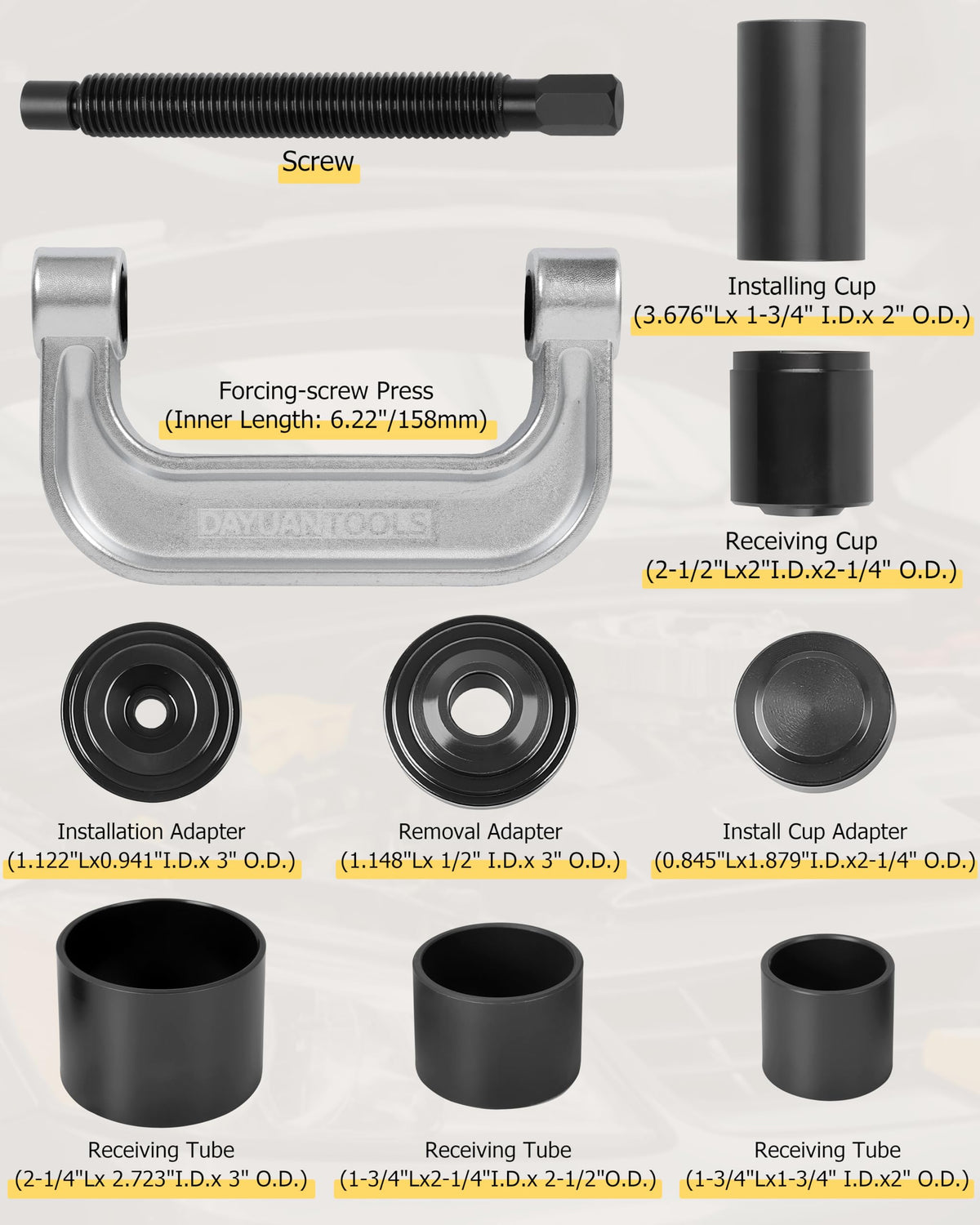 Ball Joint Press & U Joint Removal Tool Kit K173134