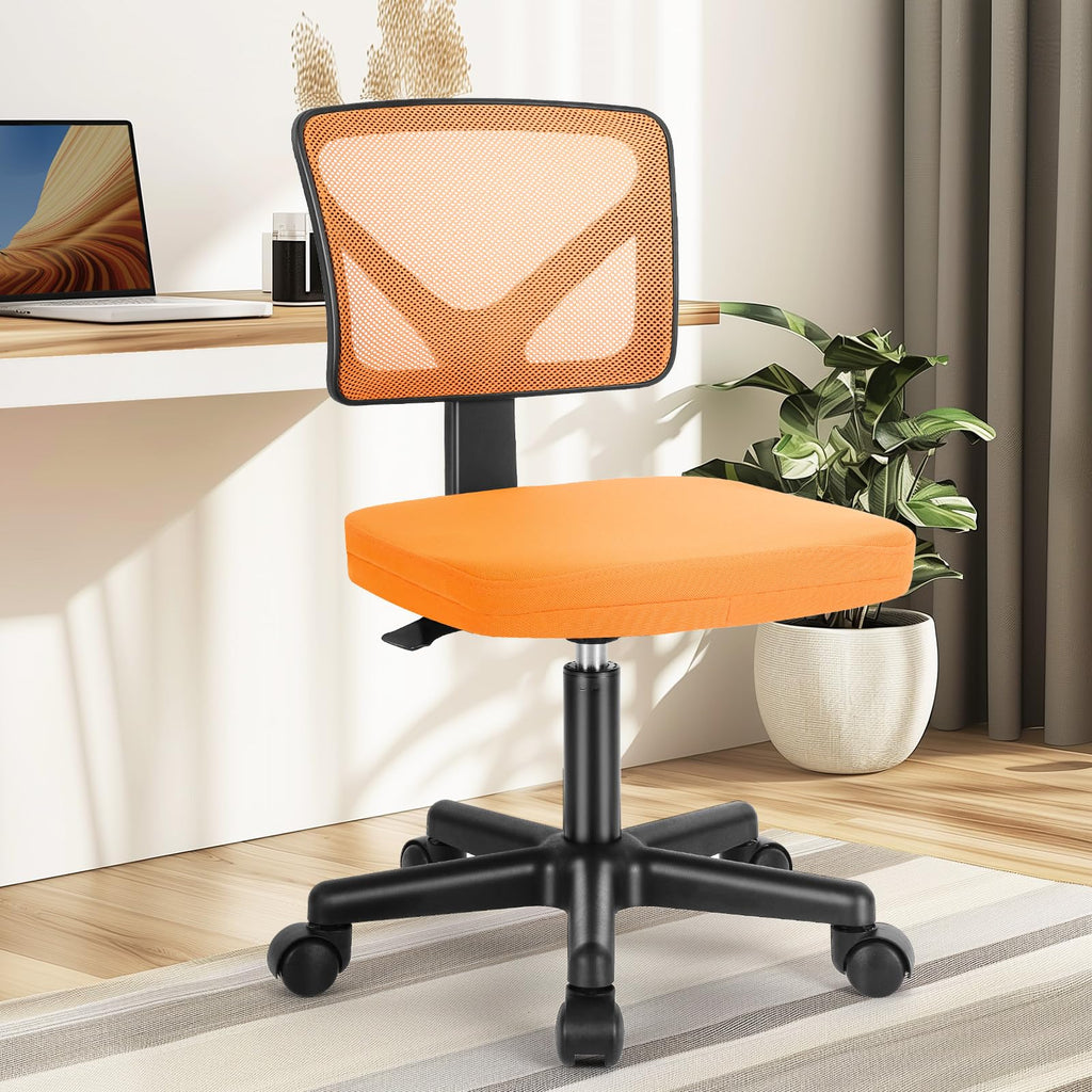 Orange Mesh Ergonomic Adjustable Swivel Rolling Office Chair G35973