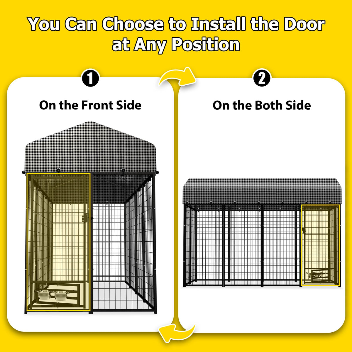 Heavy Duty Outdoor Dog Kennel with Roof Cover U263