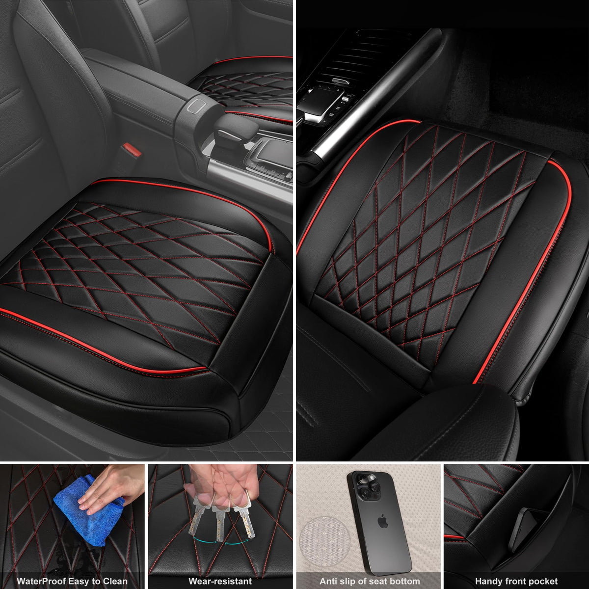 2 Pack Leather Front Car Seat Covers R653