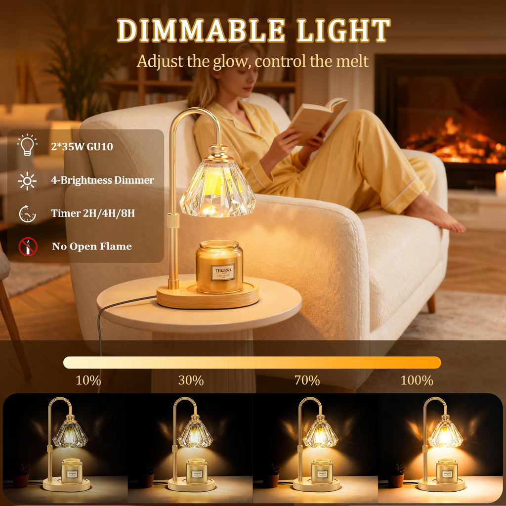 Dimmable Adjustable Candle Warmer Lamp with Timer Q653534
