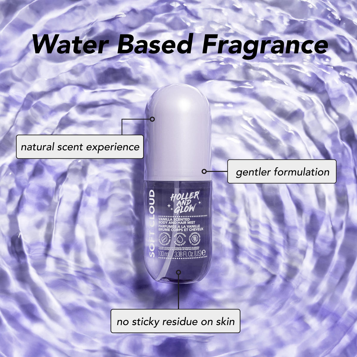 Vanilla Scented Body And Hair Mist, 3.38 Fl Oz Y153442