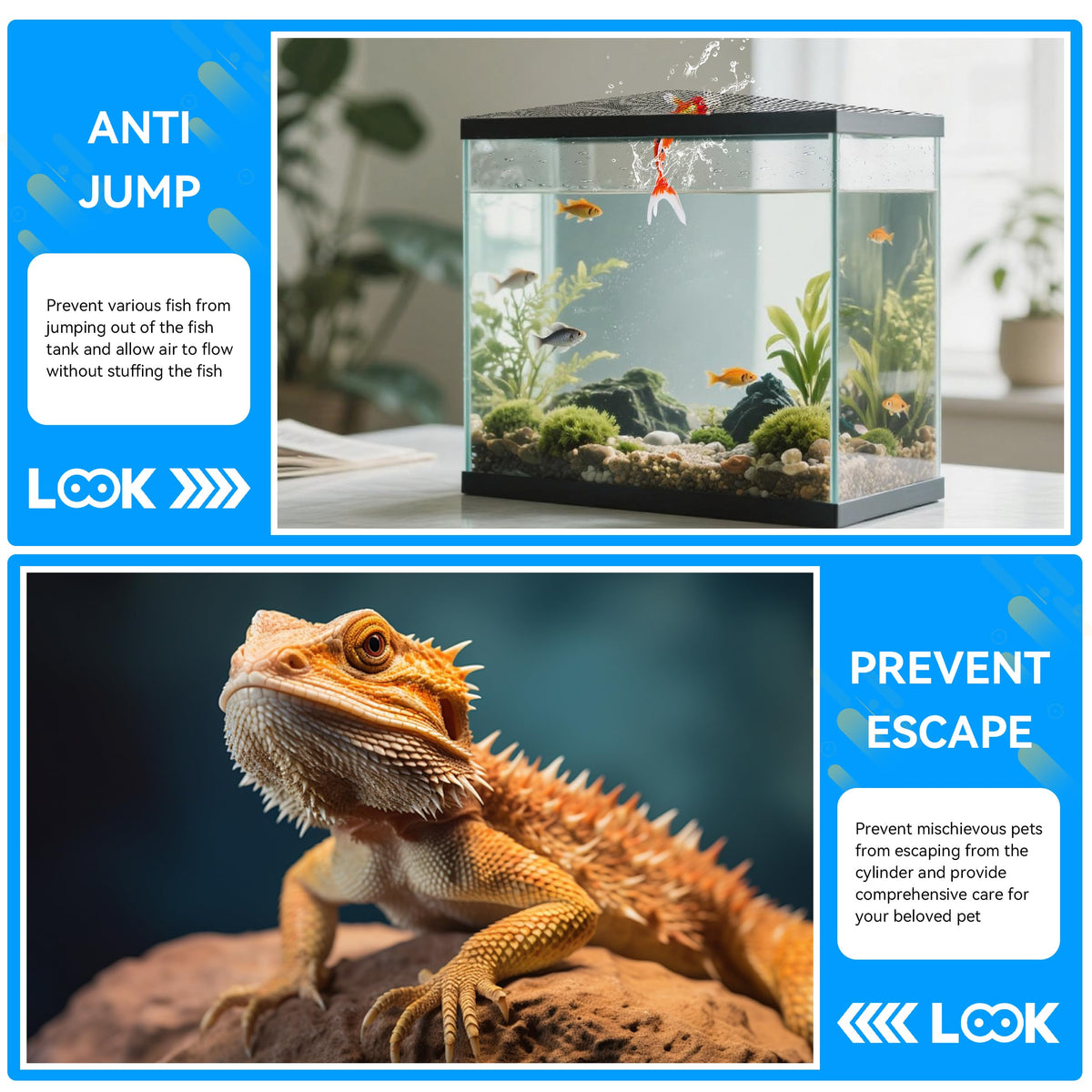 Magnetic Aquarium Lid Anti-Jumping Mesh Fish Tank Cover J73362
