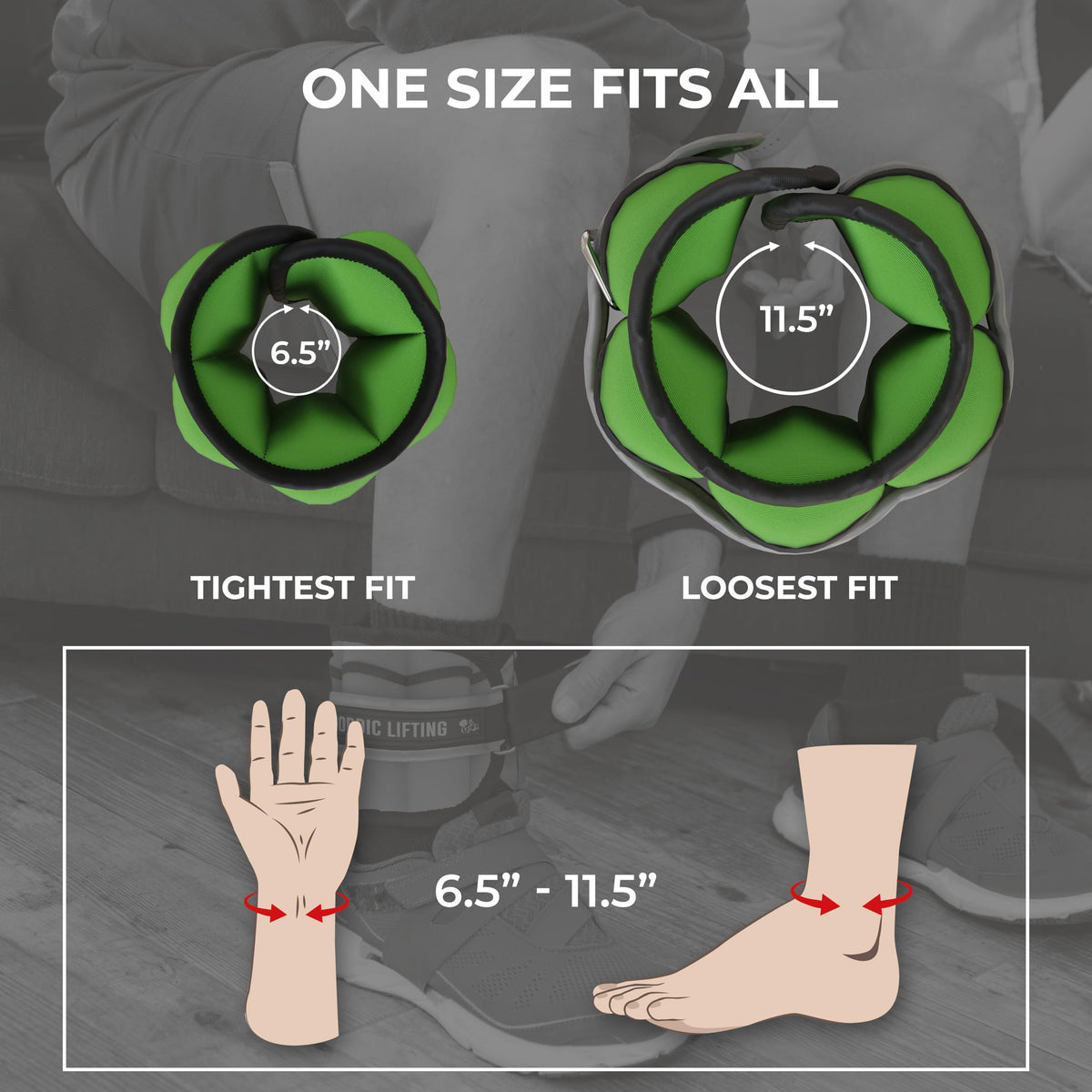 Adjustable 5lb Ankle Weights (1 Pair) H9715