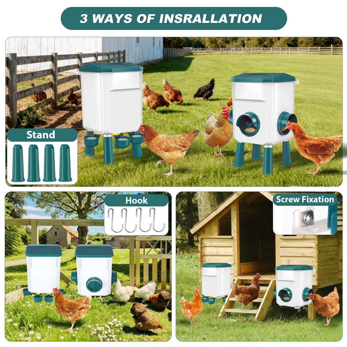 Chicken Feeder and Waterer Set 3 Gallon G7619