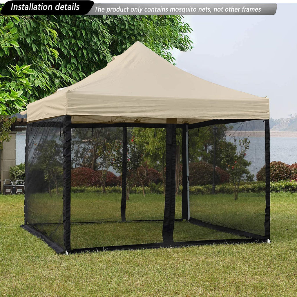 10x10 Mosquito Netting with Double Door Side Screen Black T278