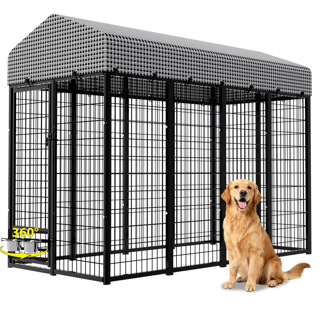 Heavy Duty Outdoor Dog Kennel with Roof Cover U263