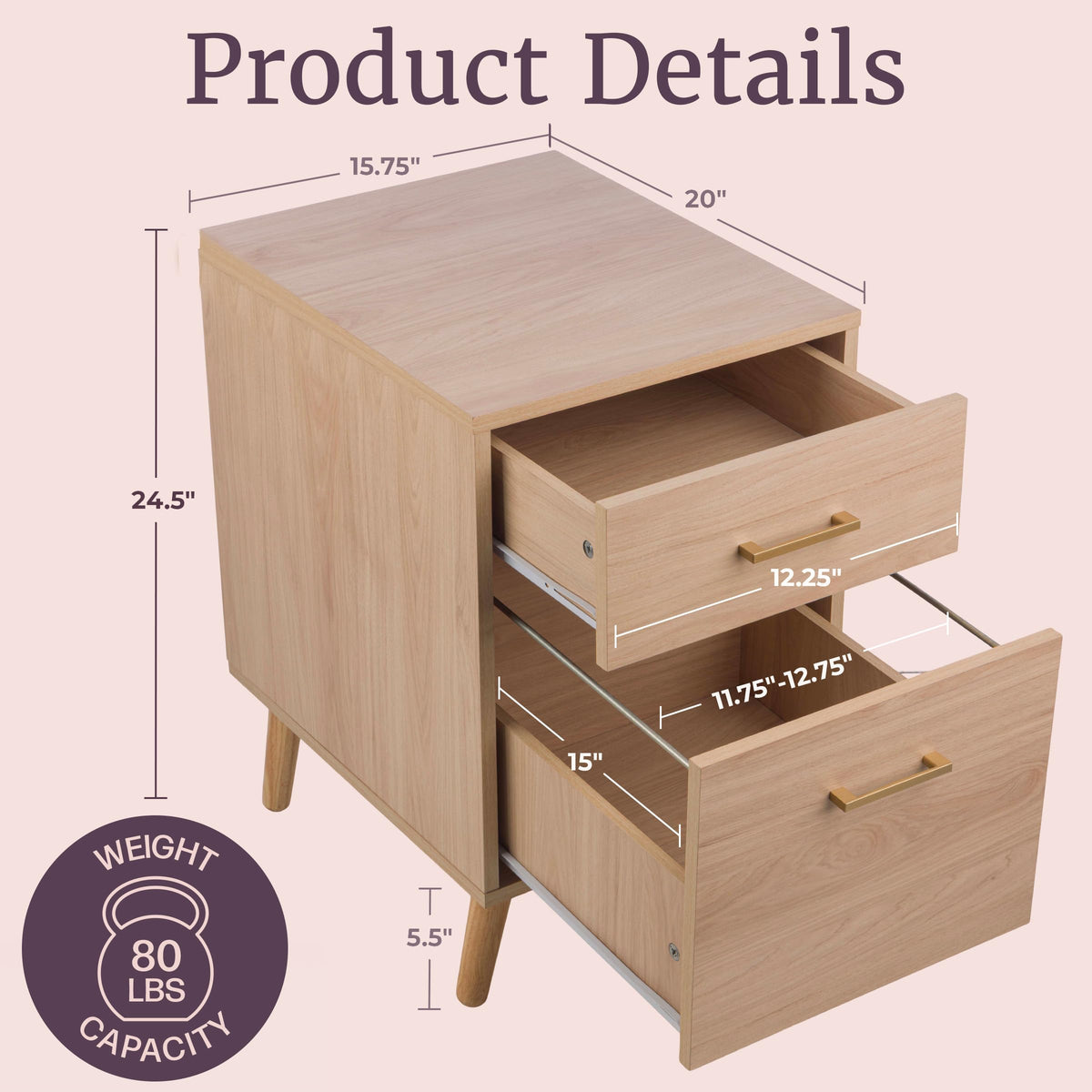 2 Drawer File Cabinet Q82058