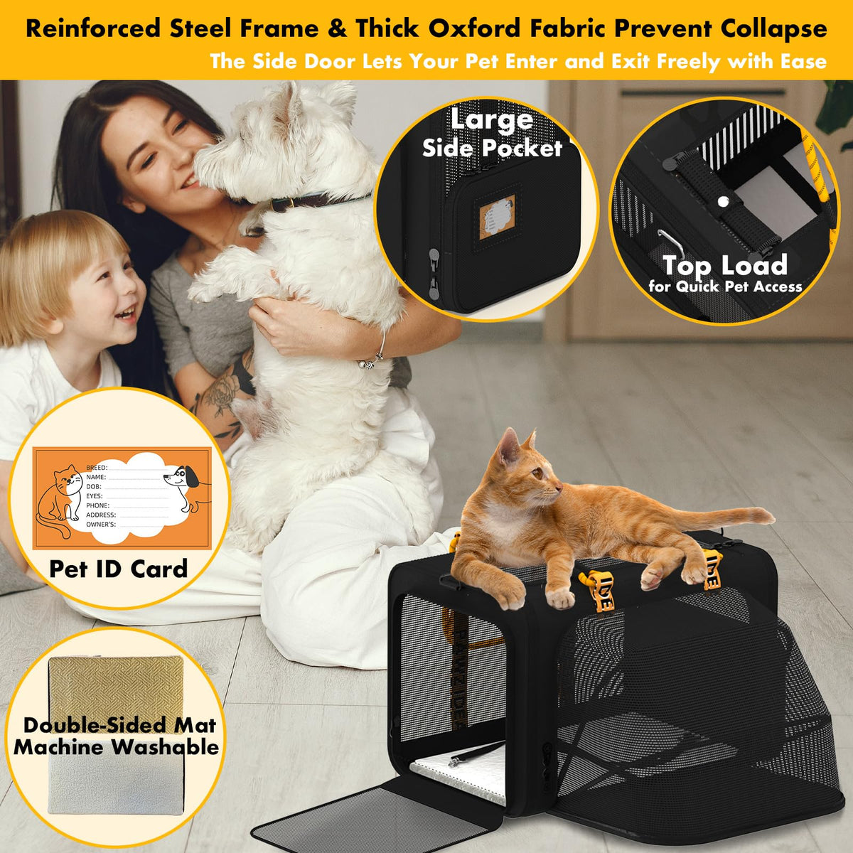 Double Pet Stroller with 2 Detachable Carrier R3281