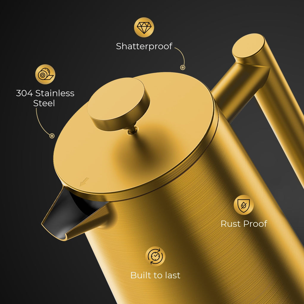 Stainless Steel Double Wall Insulated French Press 34 Oz U593