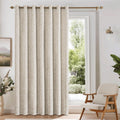 Beige Floral Jacquard Blackout Curtains 100x84 T4790