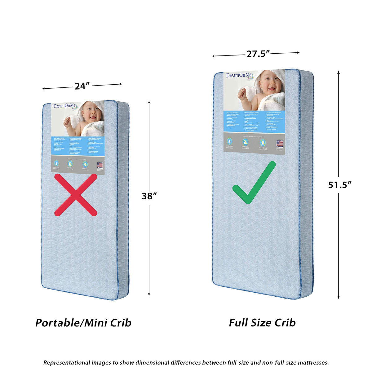 Blue 88 Coil Spring Crib and Toddler Bed Mattress J2234