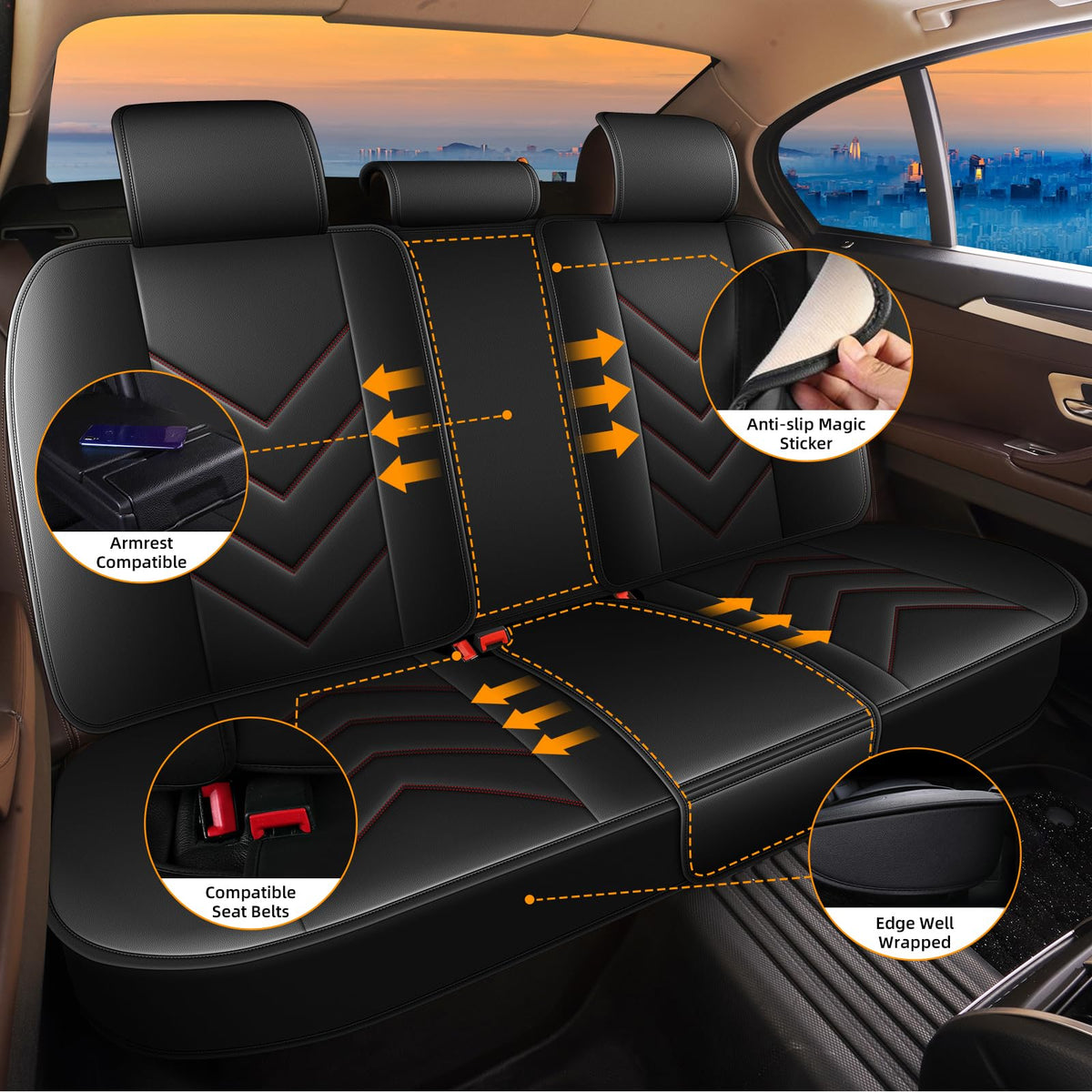 Waterproof Leather Full Set Car Seat Covers I954965