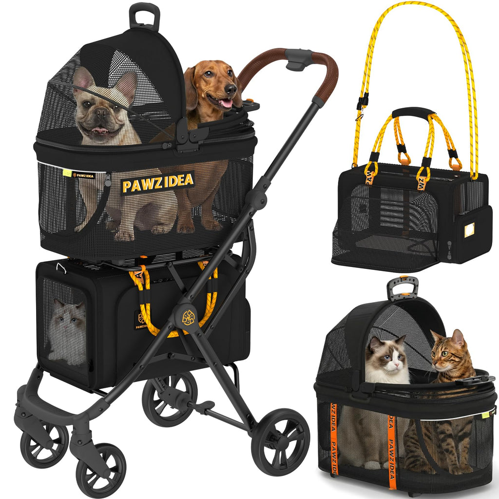 Double Pet Stroller with 2 Detachable Carrier R3281
