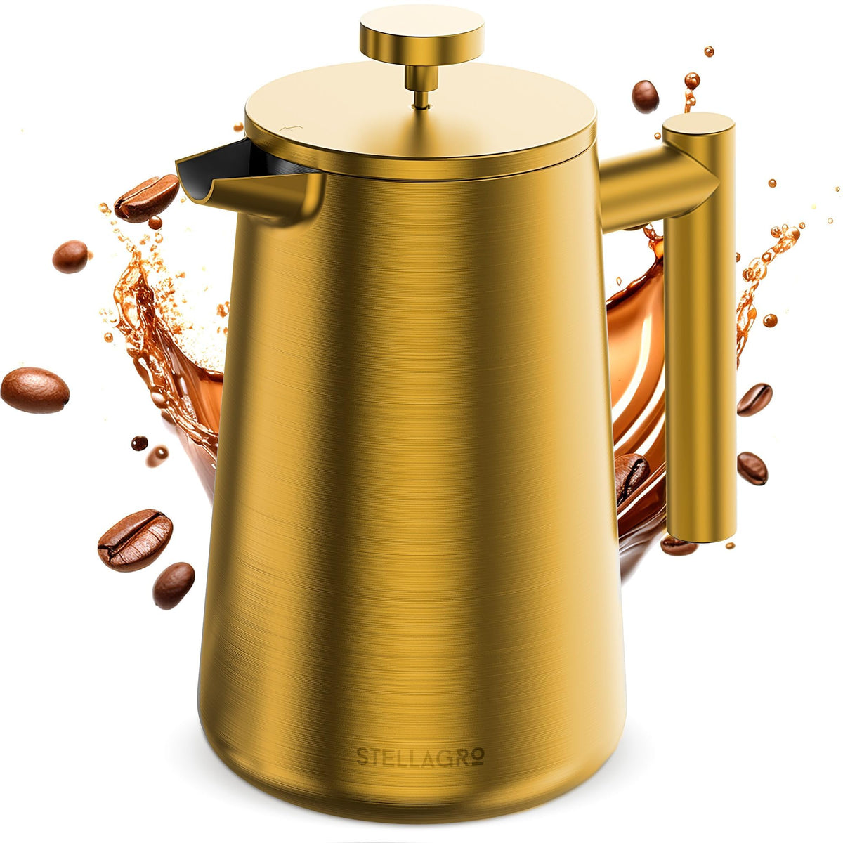 Stainless Steel Double Wall Insulated French Press 34 Oz U593