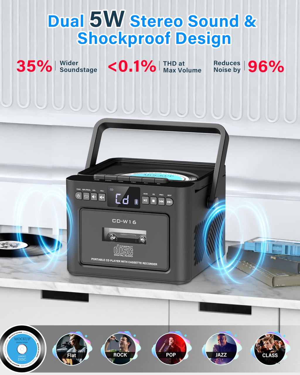 CD and Cassette Player Combo S503
