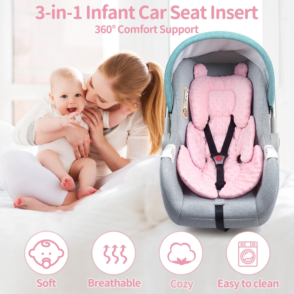Reversible Carseat Head Body Support Newborn Pink C340627