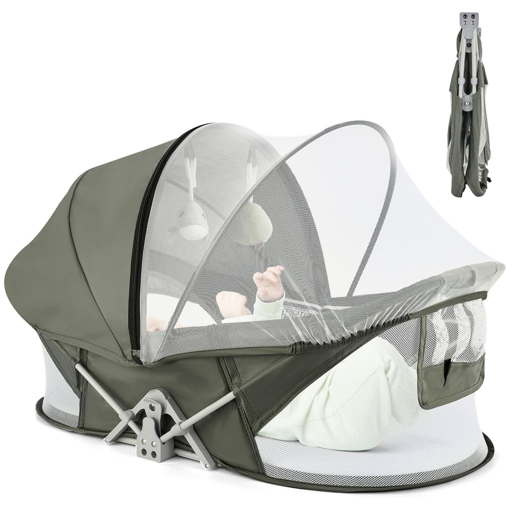 Portable Baby Bassinet with Mosquito Net & Sunshade G662061