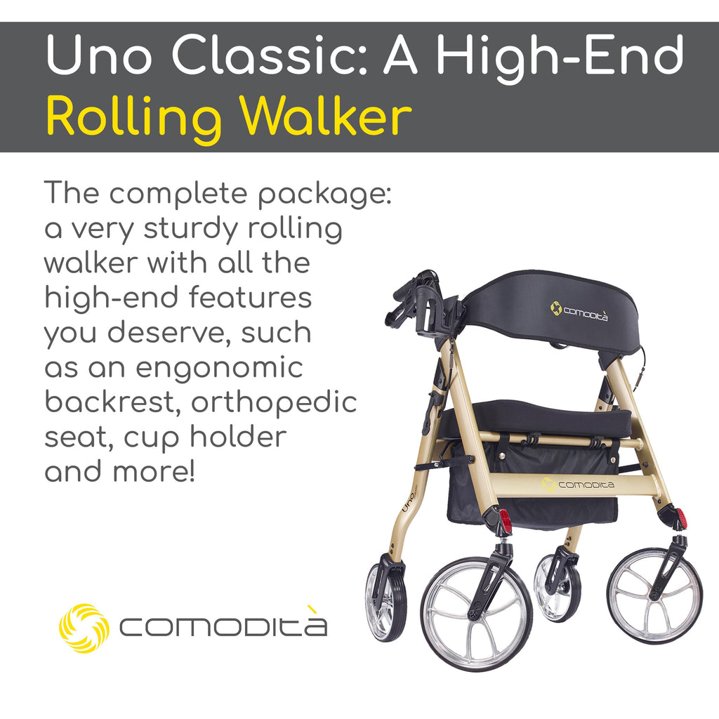 Rolling Walker with Orthopedic Extra Wide Seat and Brakes Z296