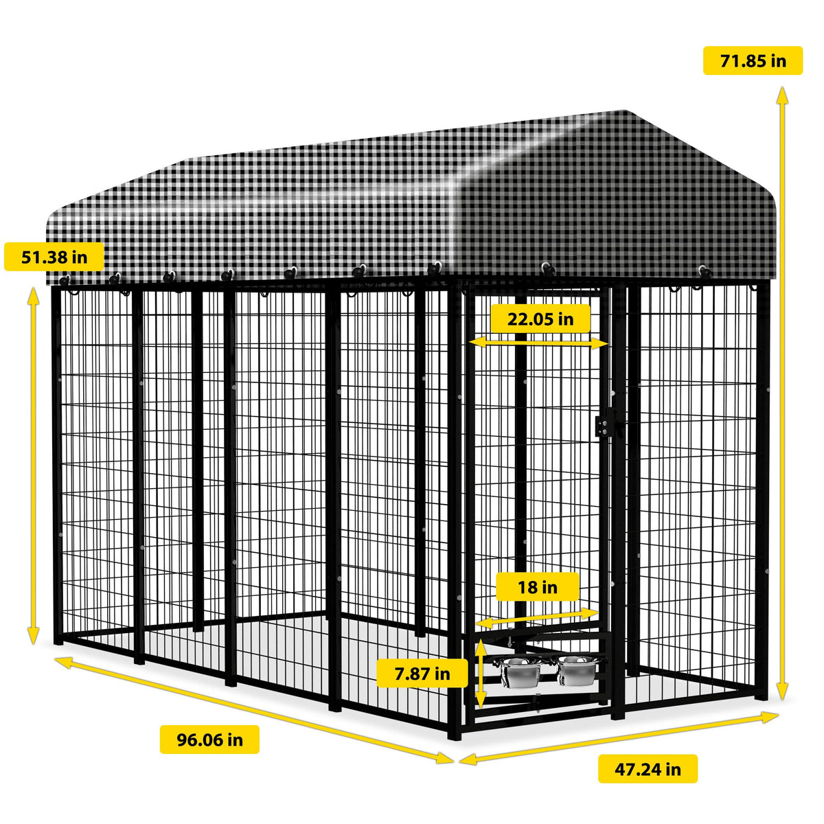 Heavy Duty Outdoor Dog Kennel with Roof Cover U263