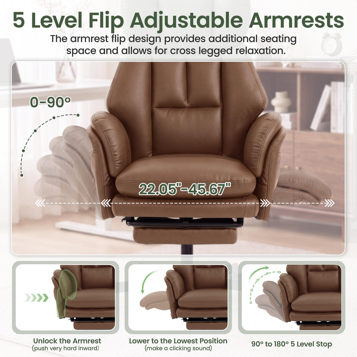 3D Kneading Massage Office Chair with Footrest N593