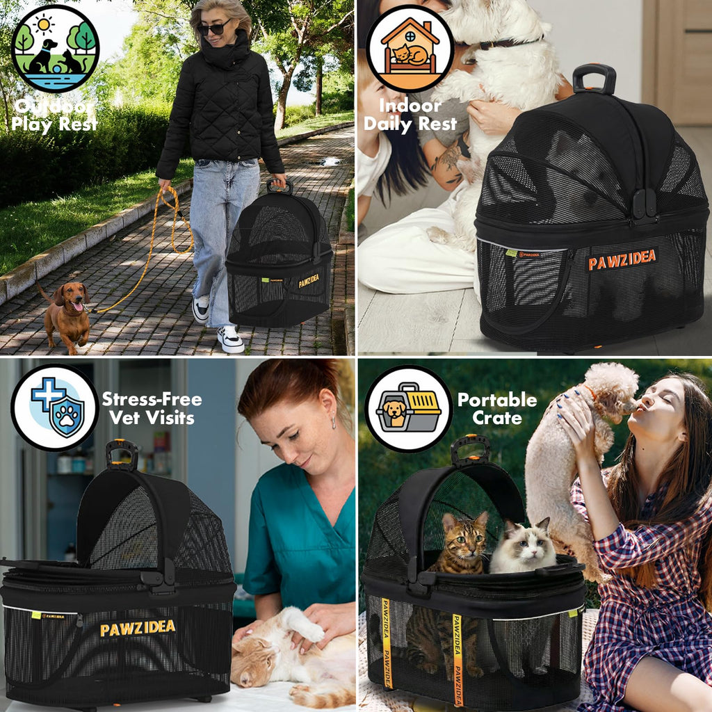 Double Pet Stroller with 2 Detachable Carrier R3281