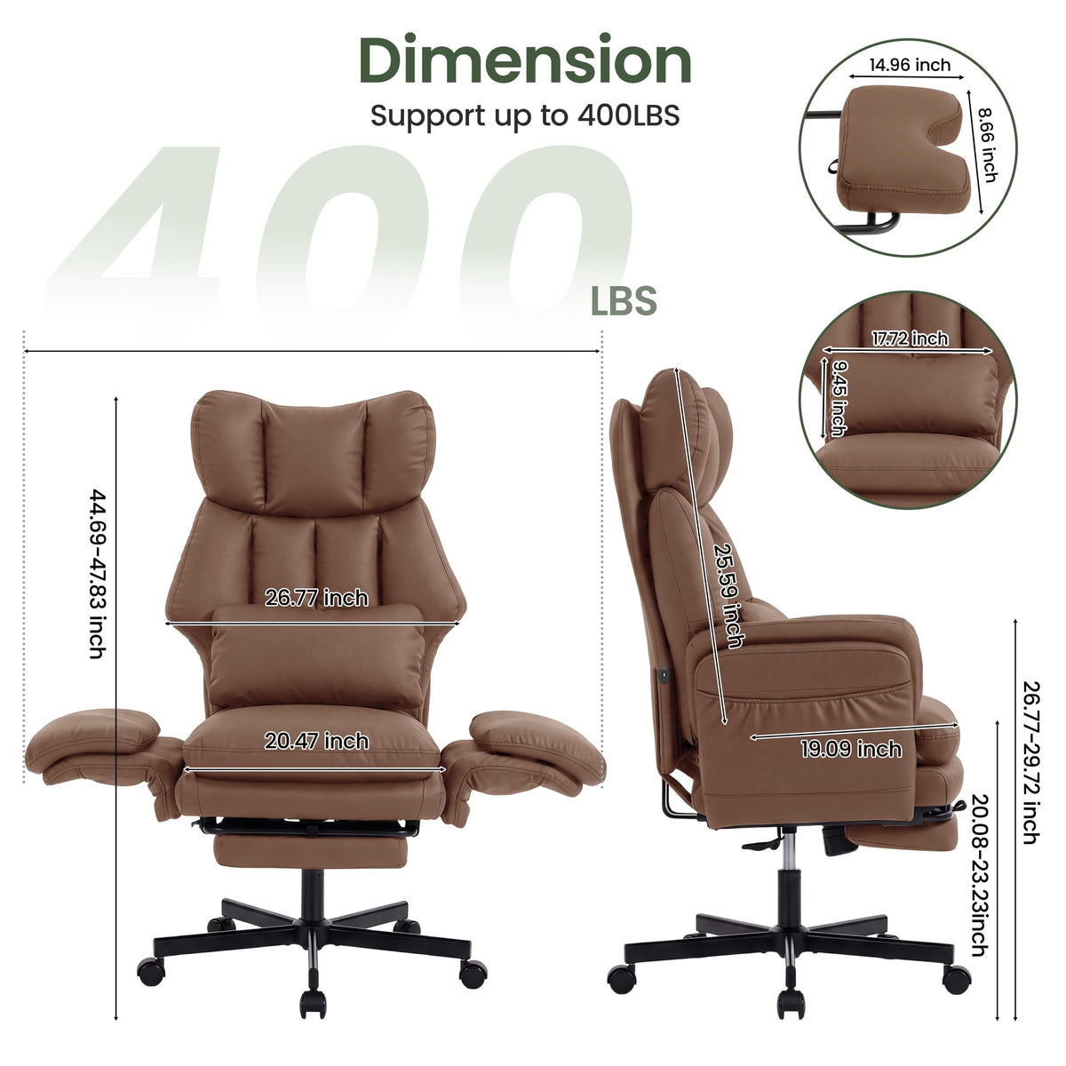 3D Kneading Massage Office Chair with Footrest N593