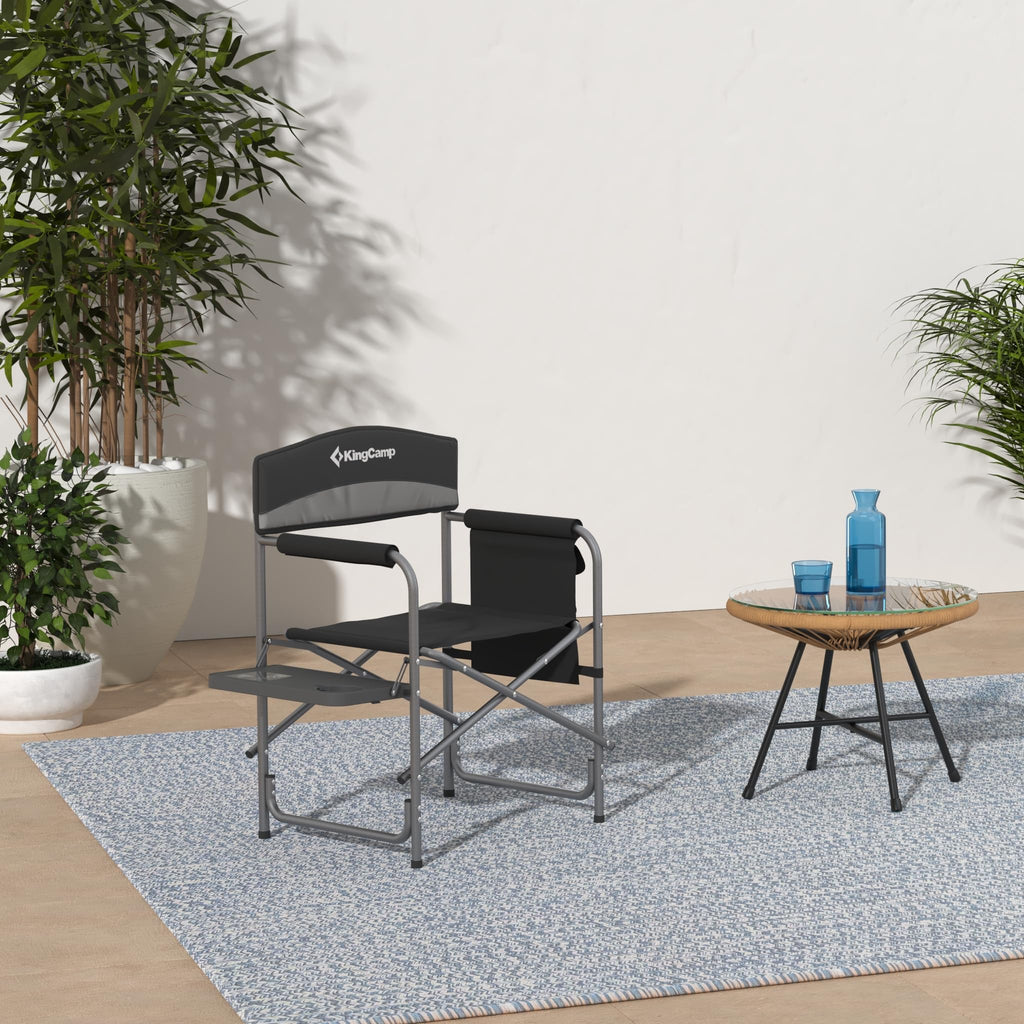 Heavy Duty Padded Folding Camping Chair with Side Table B851