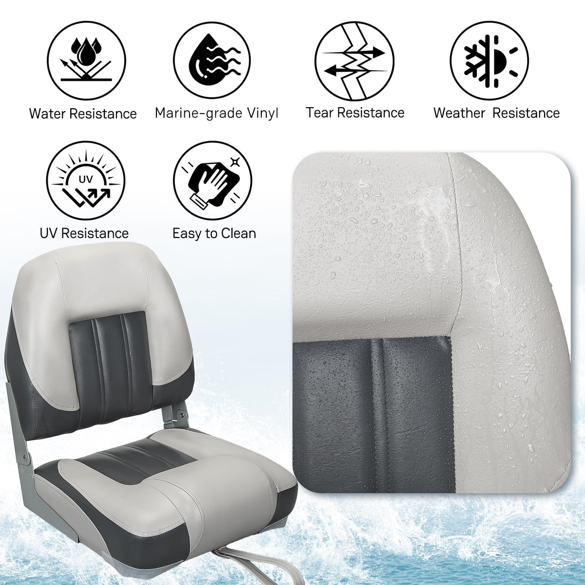 2 Pack Folding Boat Seats D418826