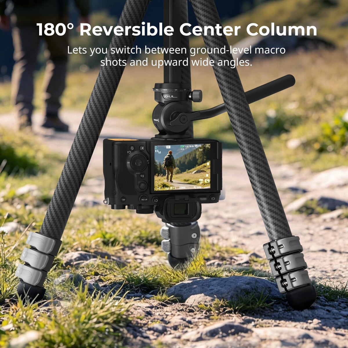 Carbon Fiber Compact Travel Tripod with Fluid Head N952