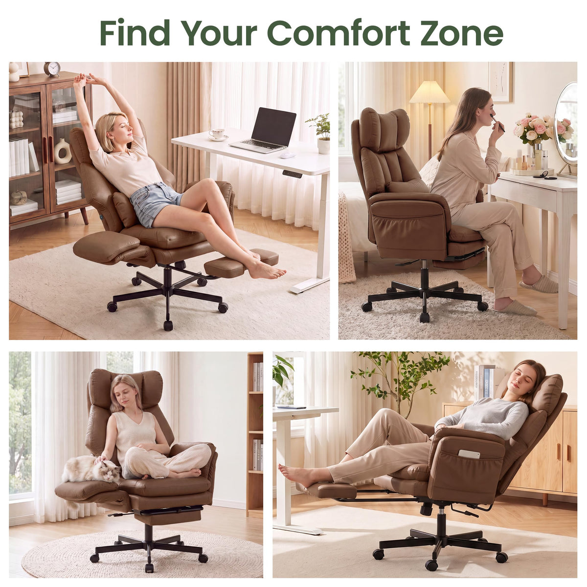 3D Kneading Massage Office Chair with Footrest N593
