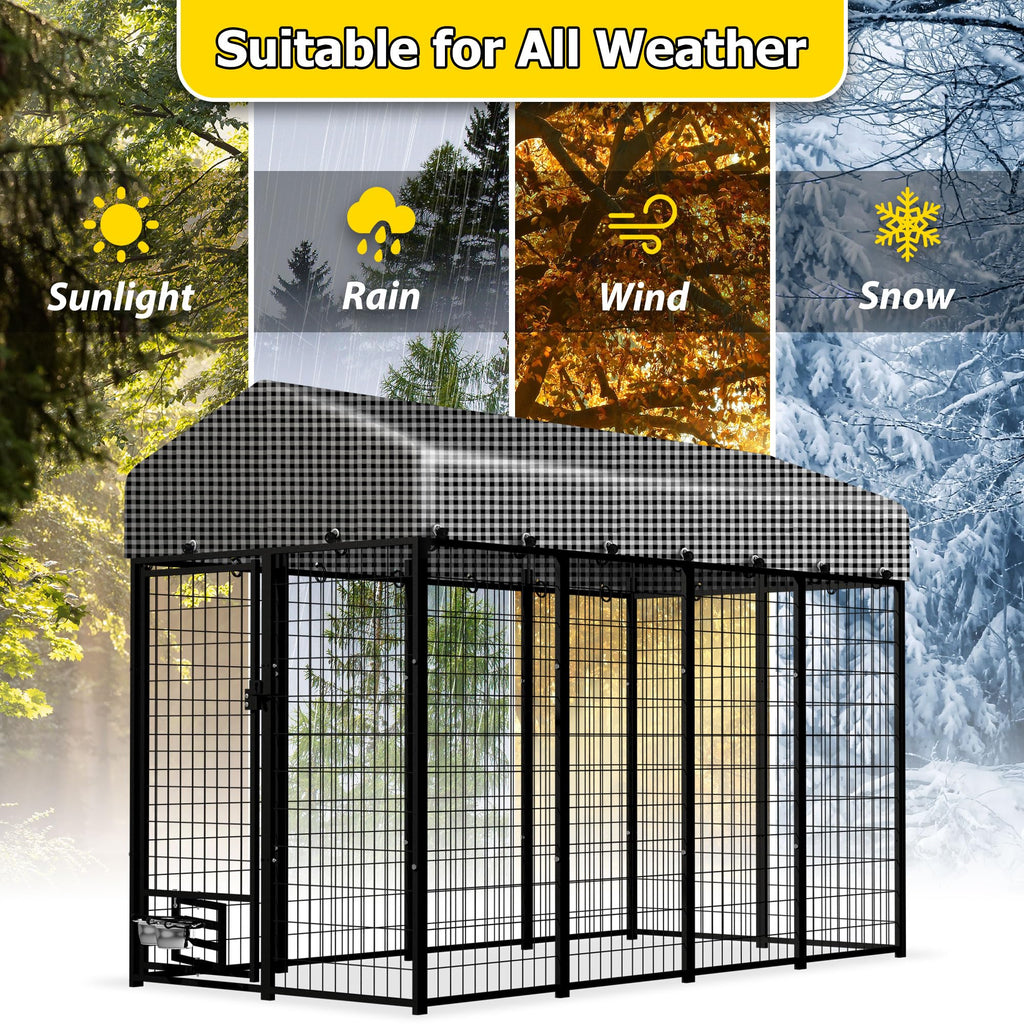 Heavy Duty Outdoor Dog Kennel with Roof Cover U263