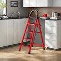 4 Step Folding Ladder with Handrails, Heavy Duty 800 lbs Step Stool T18768