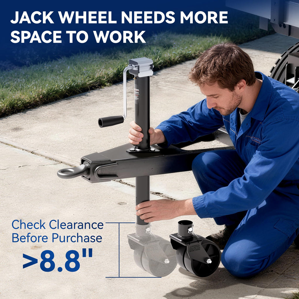 Dual 6" Trailer Jack Swivel Caster Wheel H81953
