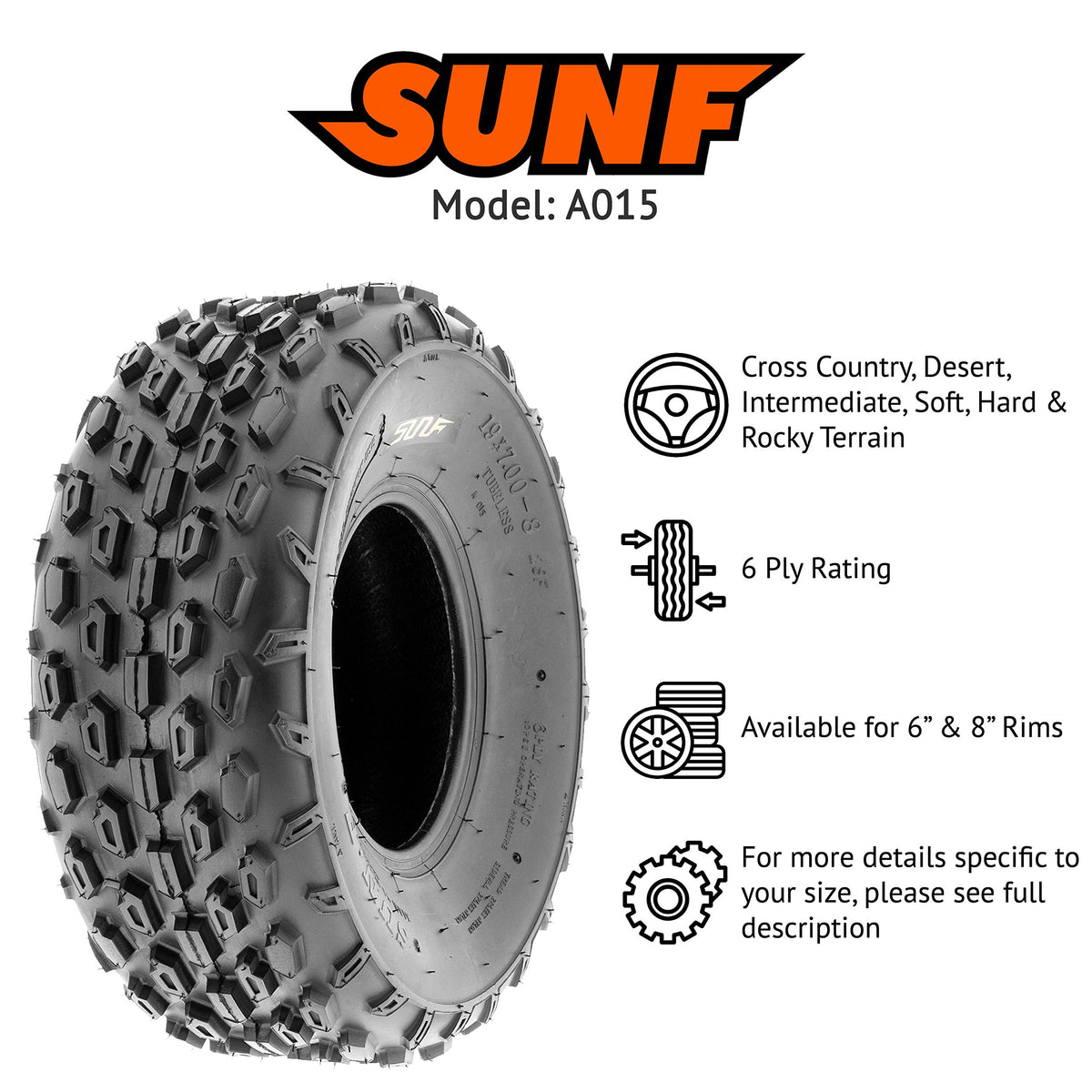 19x7-8 Tubeless 6 Ply Set of 4 F984