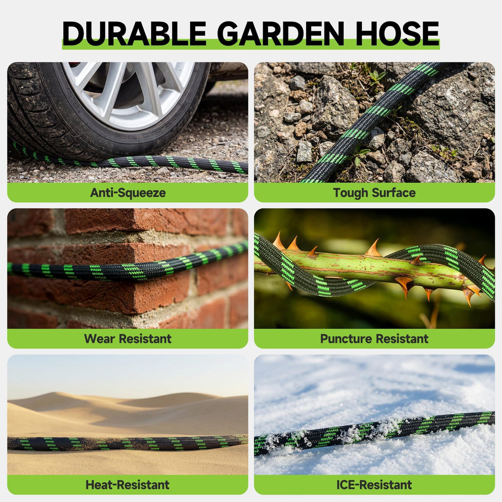 100 ft Flexible Lightweight Kink-Free Garden Hose with 10 Function Nozzle H467698