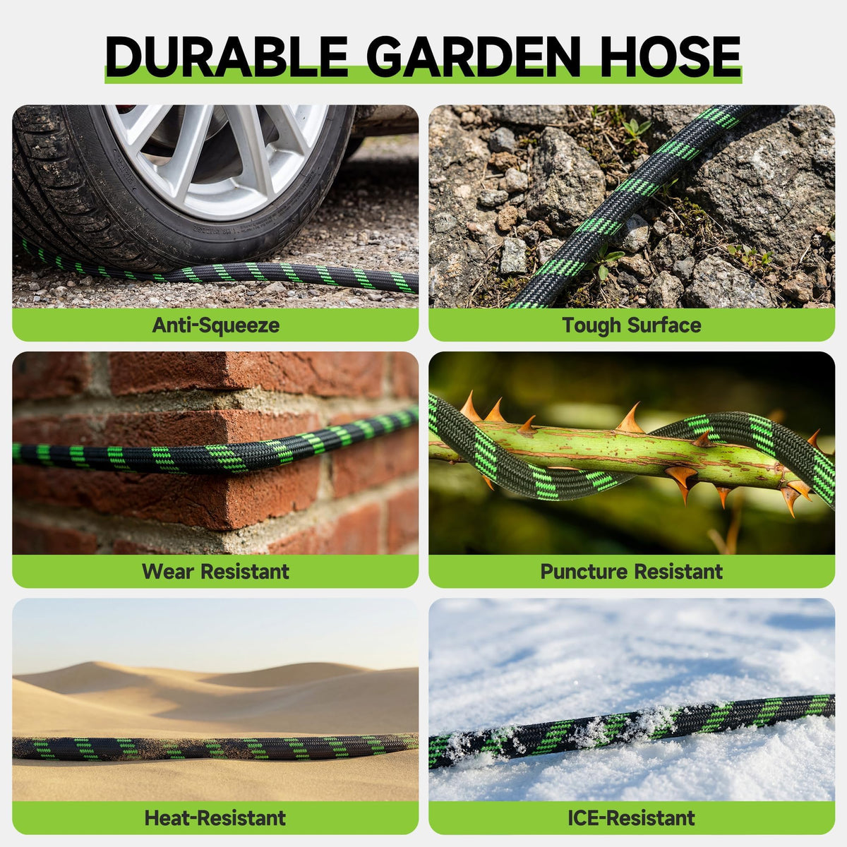 100 ft Flexible Lightweight Kink-Free Garden Hose with 10 Function Nozzle H467698