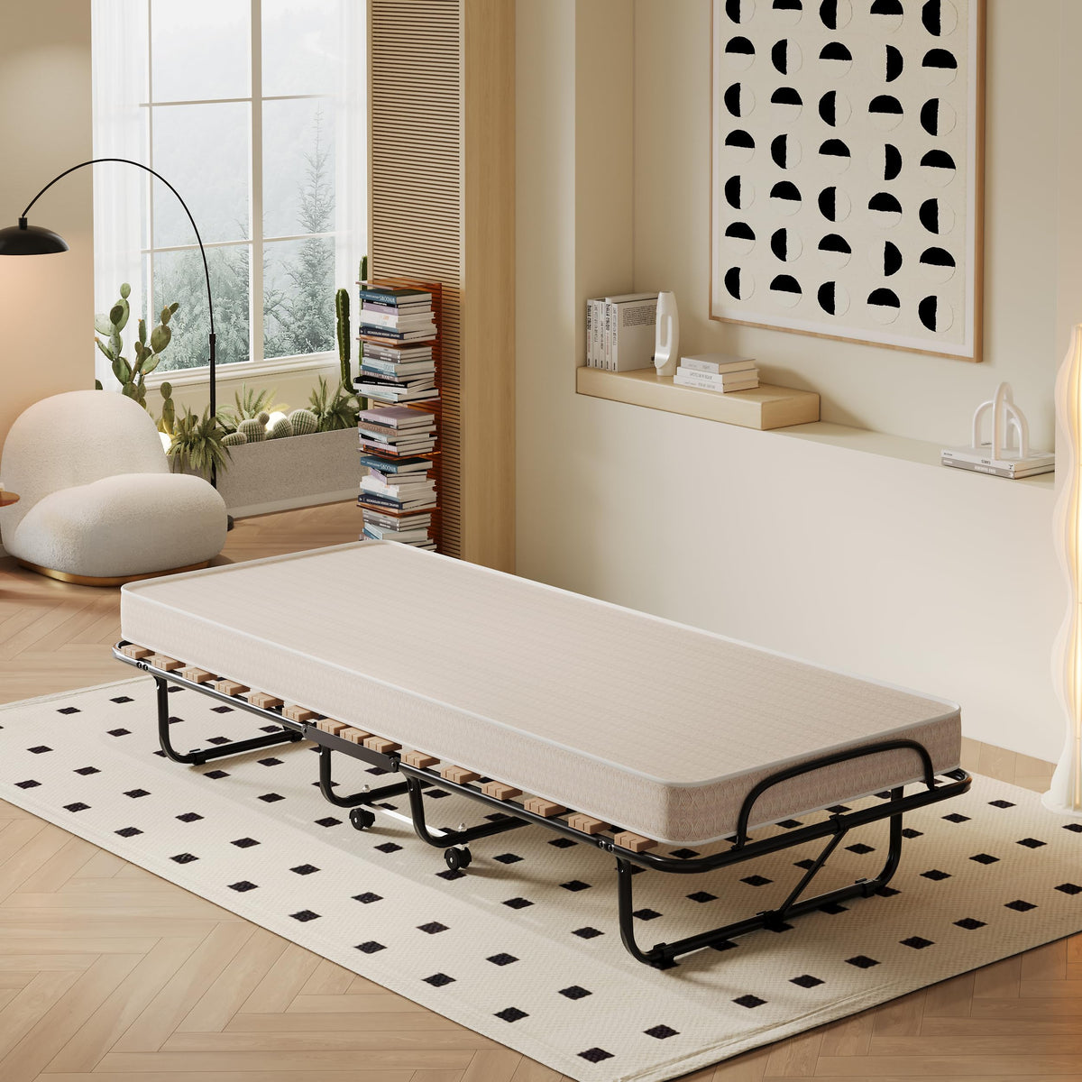 Folding Bed with 4 Inch Memory Foam Mattress Metal Frame G370262