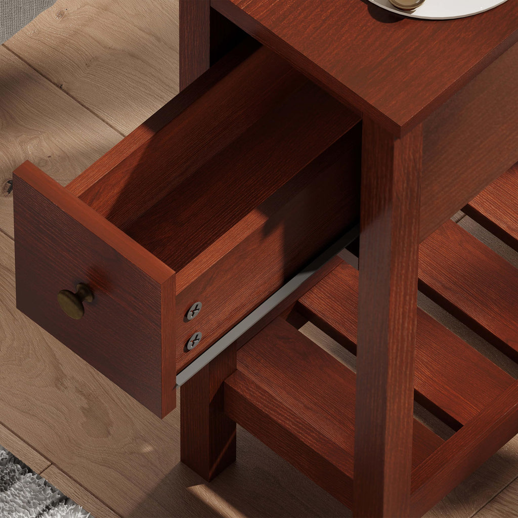 Narrow Side Table with Drawer Set of 2 V17748